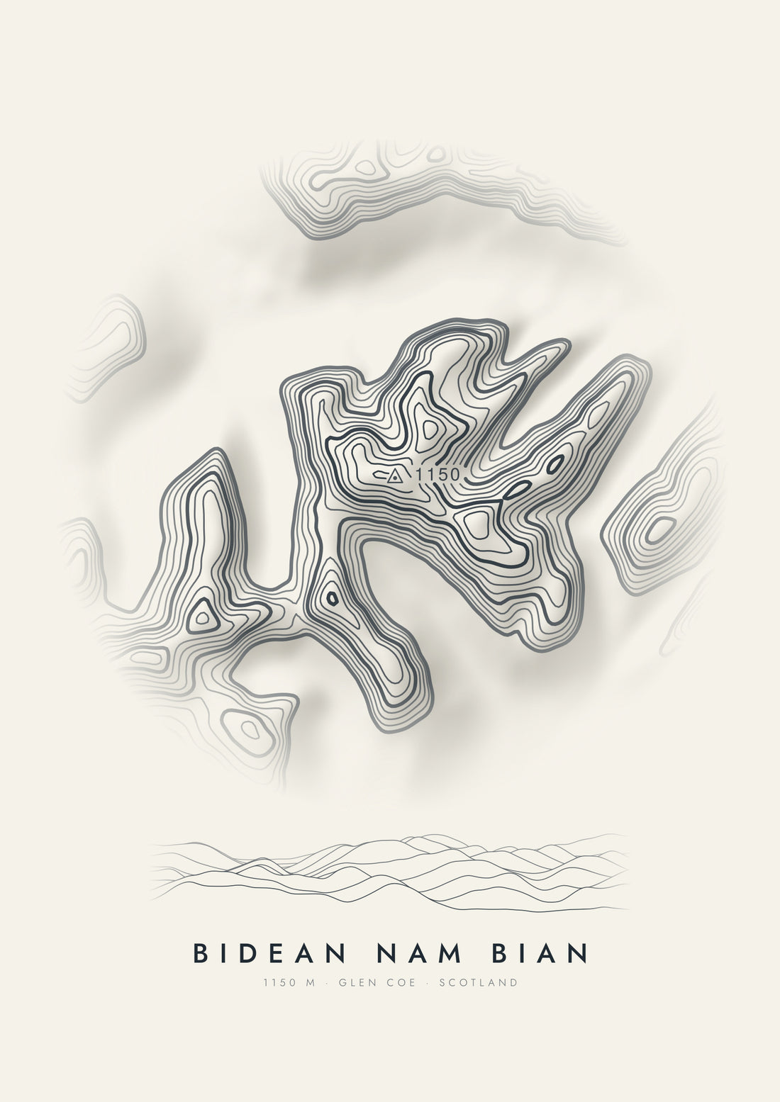 Bidean nam Bian contour artwork