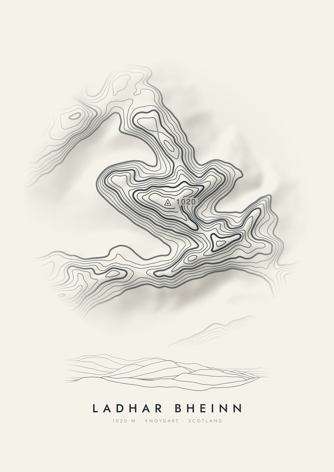 Ladhar Bheinn contour artwork