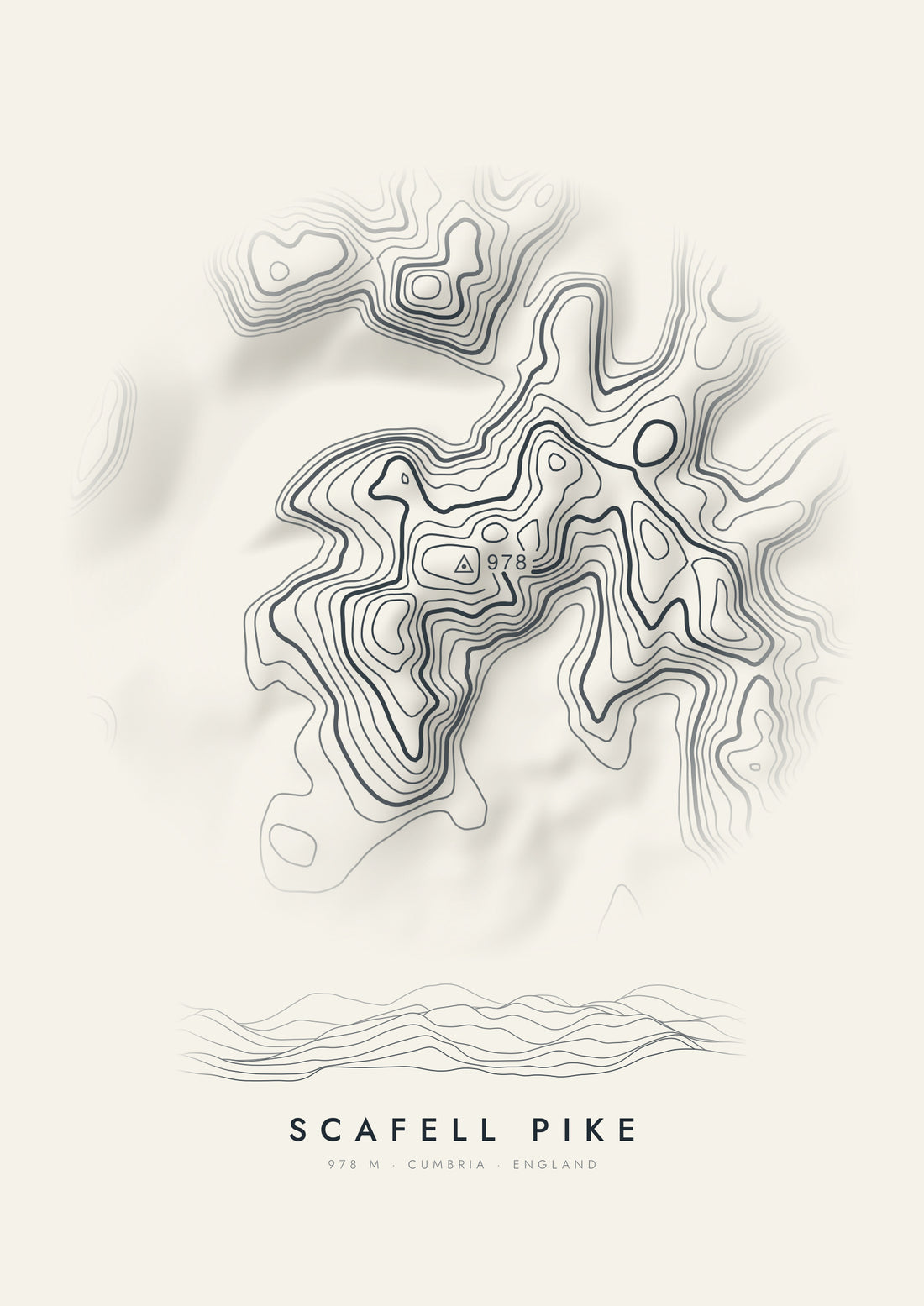 Scafell Pike contour artwork