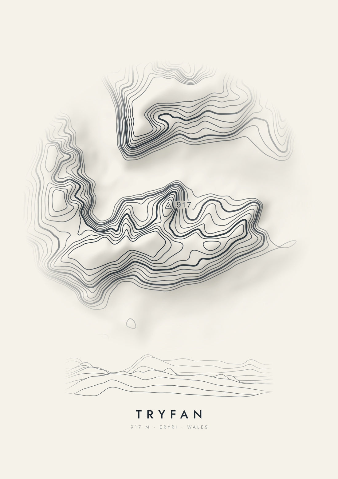 Tryfan contour artwork