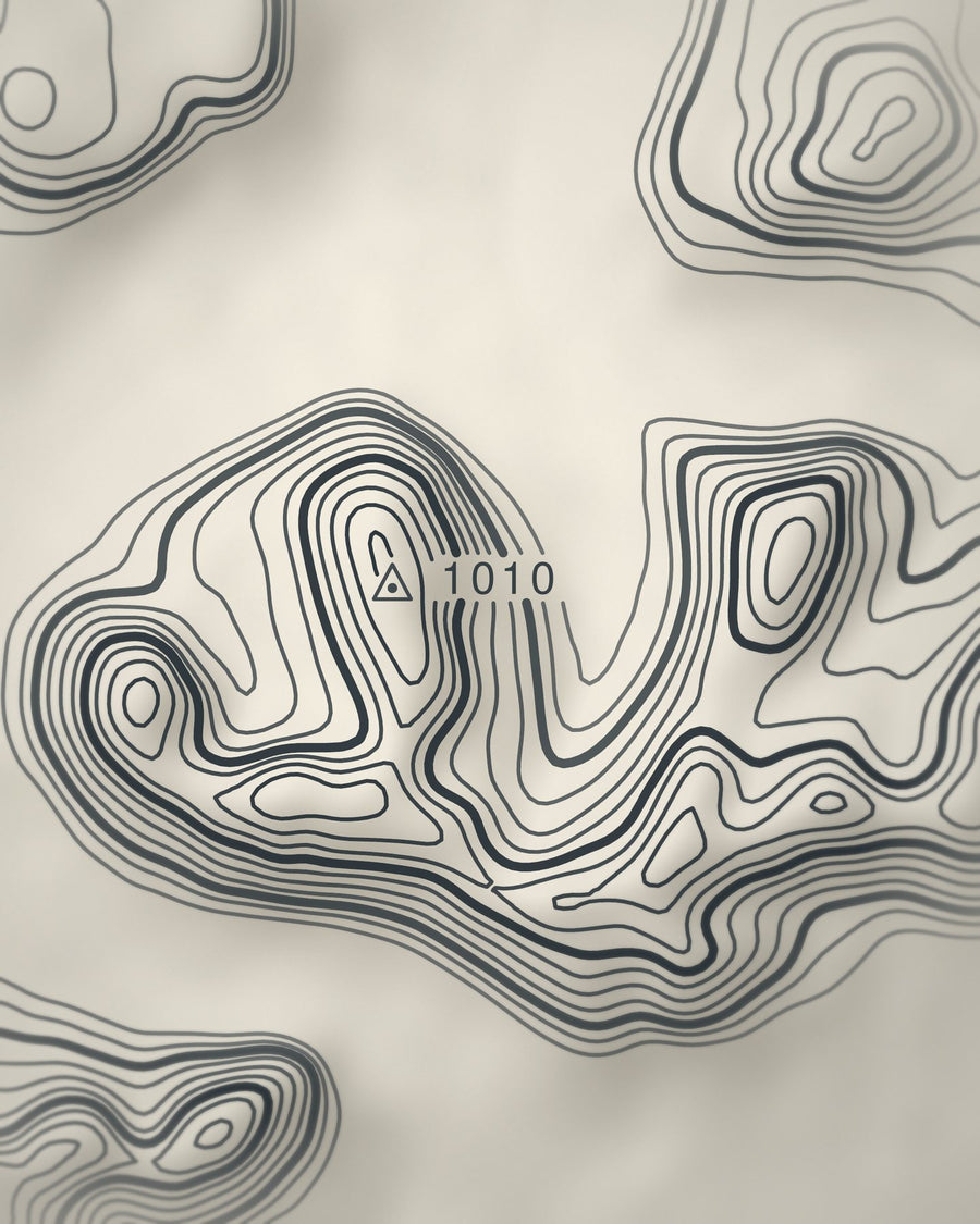 Close-up of the Beinn Eighe contour lines and summit on matte paper