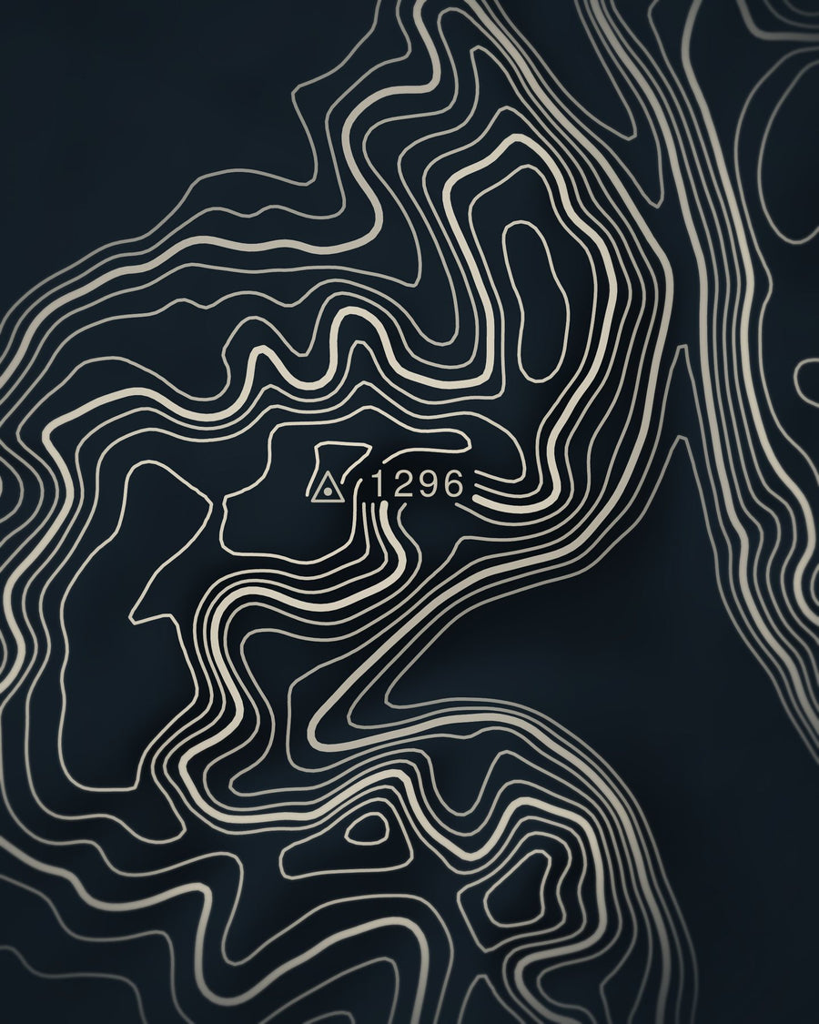 Close-up of the Braeriach Midnight print on matte paper