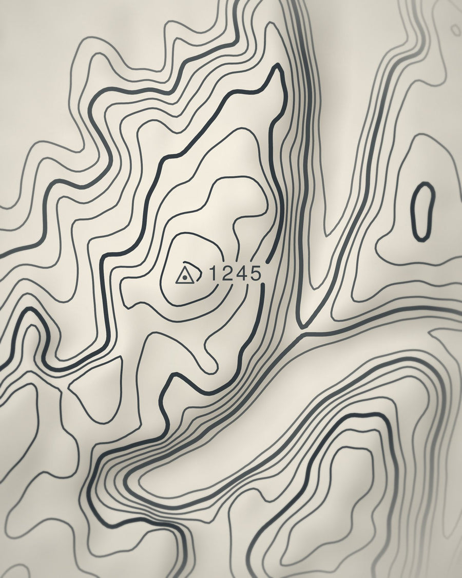 Close-up of the Cairn Gorm contour lines and summit on matte paper