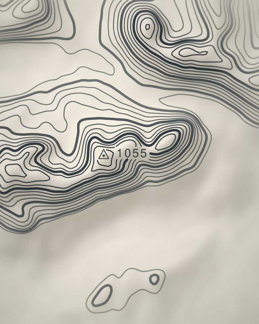 Close-up of the Liathach contour lines and summit on matte paper