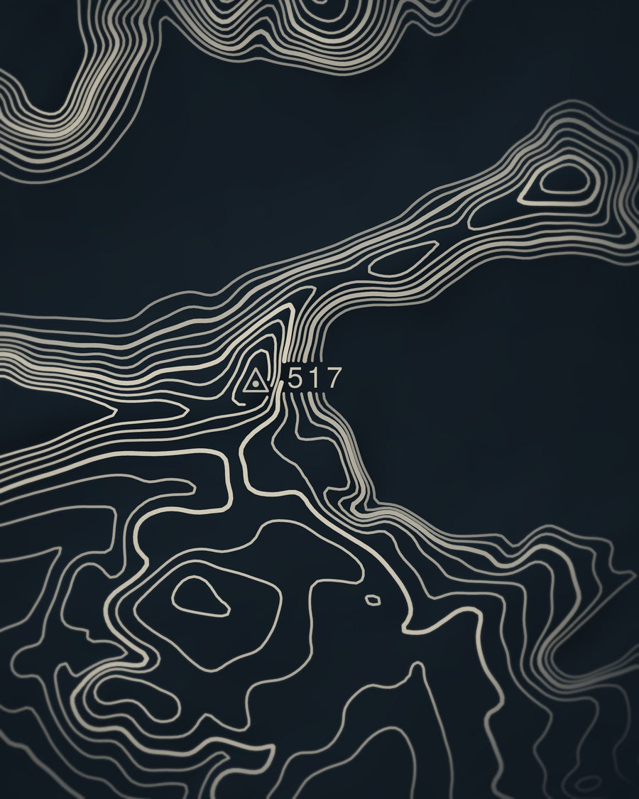 Close-up of the Mam Tor Midnight print on matte paper