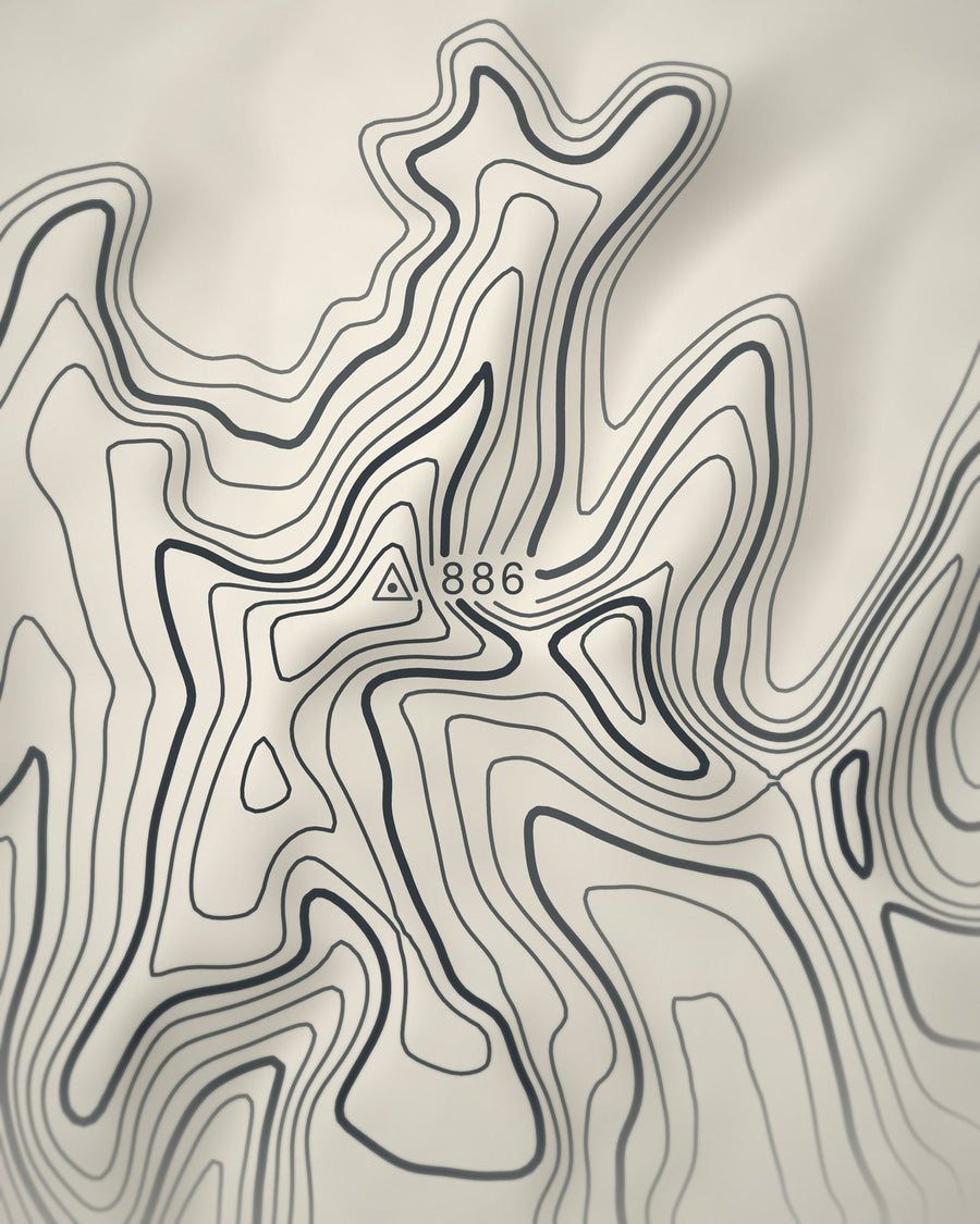 Close-up of the Pen y Fan contour lines and summit on matte paper