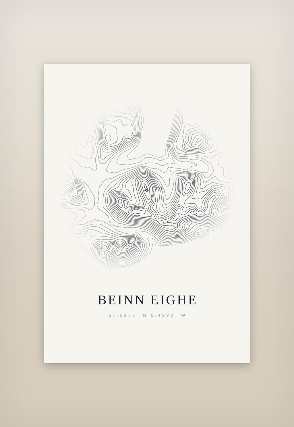 Beinn Eighe contour print, mounted