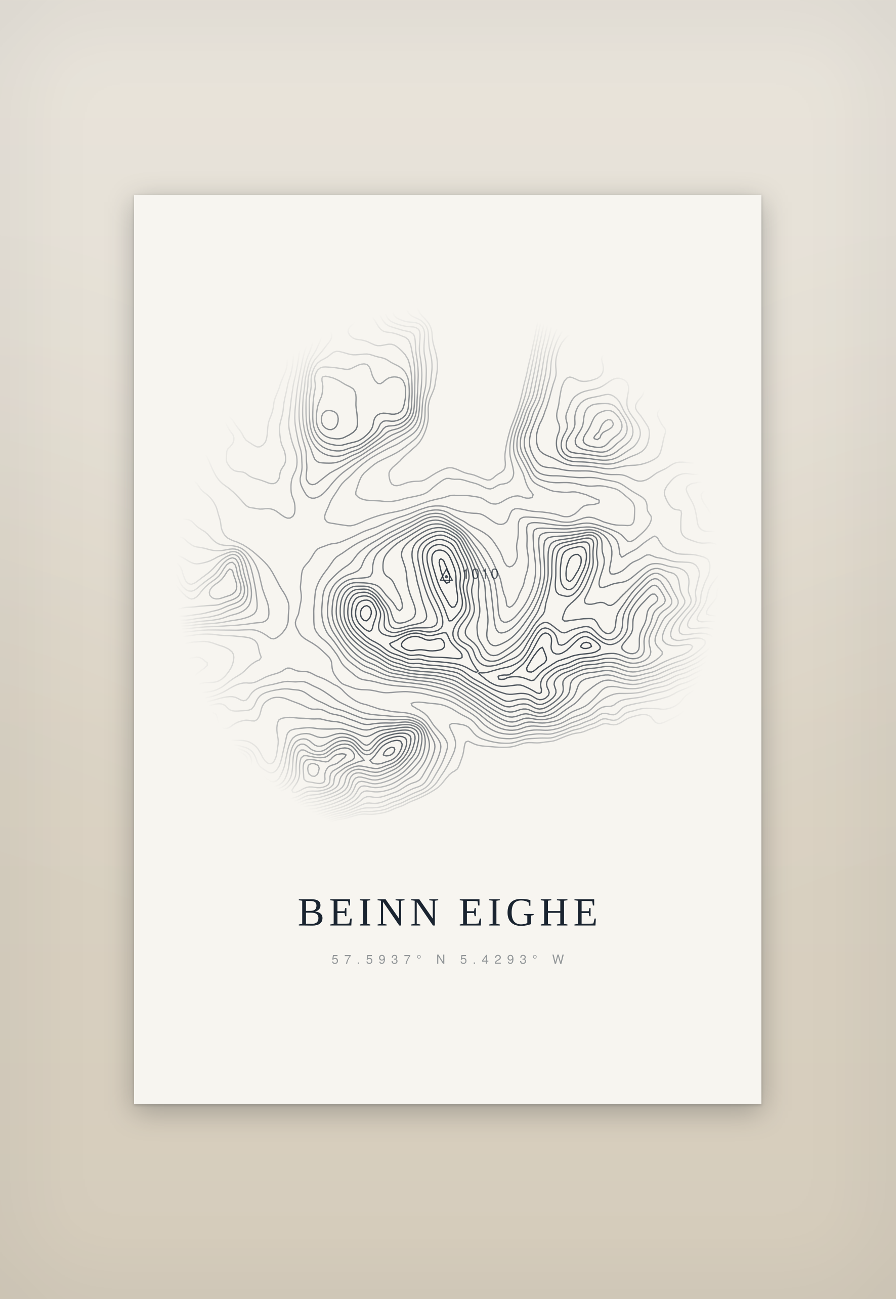 Beinn Eighe contour print, mounted