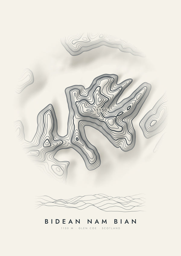 Bidean nam Bian contour artwork