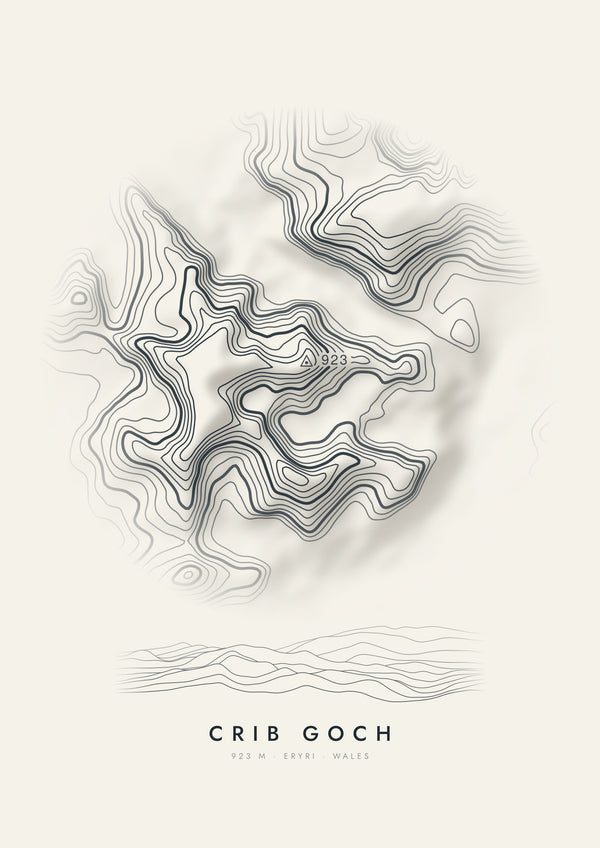 Crib Goch contour artwork