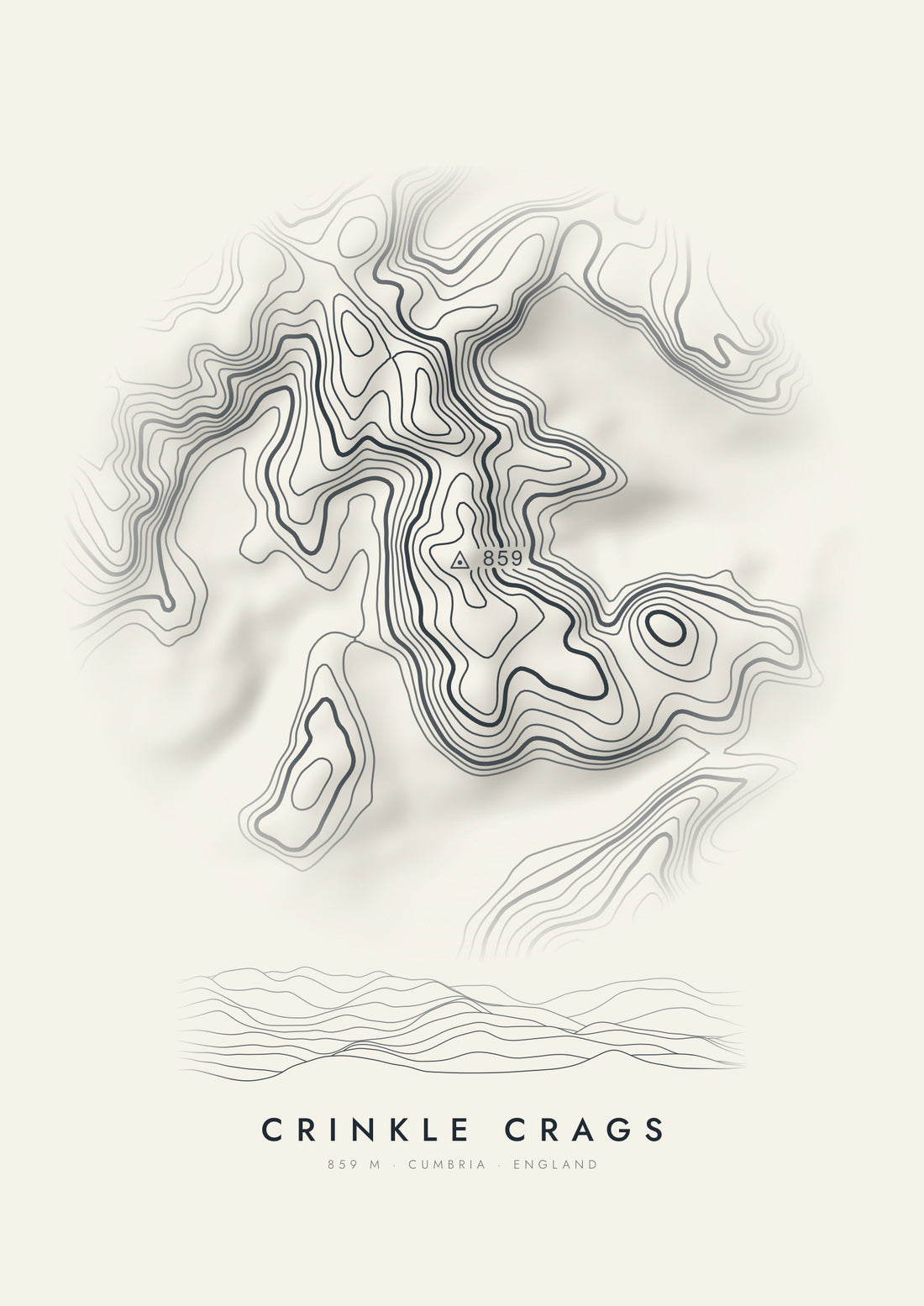 Crinkle Crags contour artwork