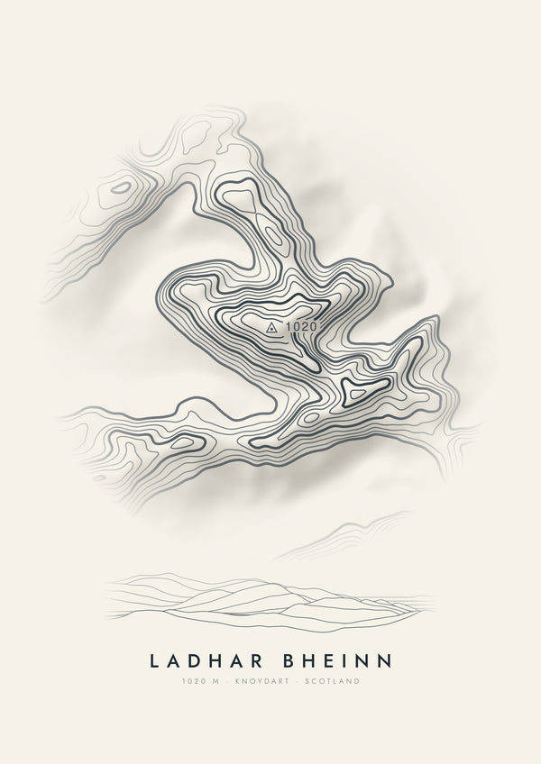 Ladhar Bheinn contour artwork
