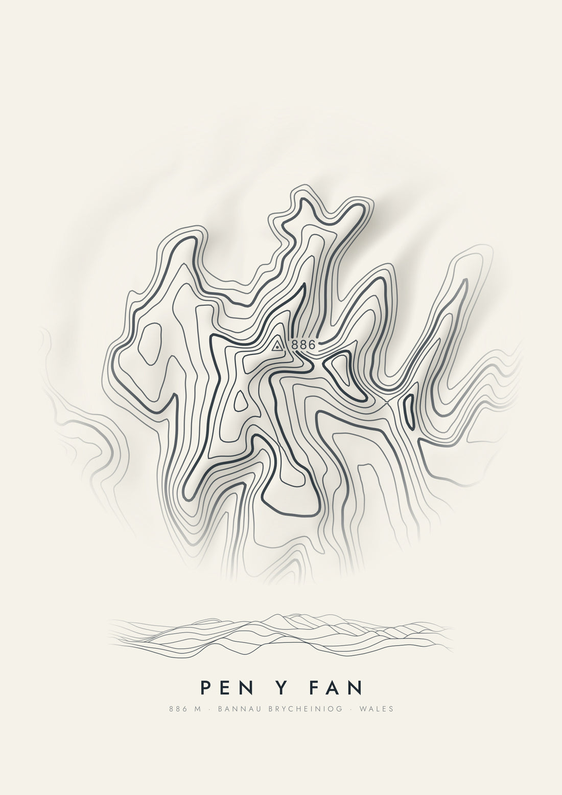 Pen y Fan contour artwork