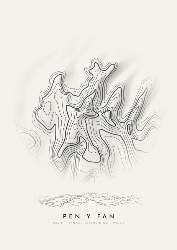 Pen y Fan contour artwork