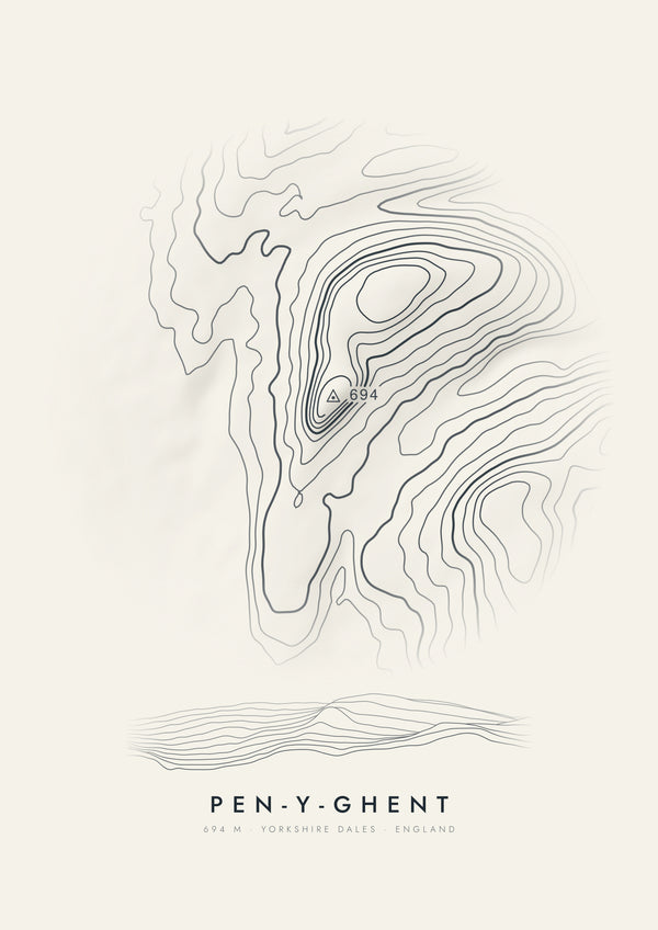 Pen-y-ghent contour artwork