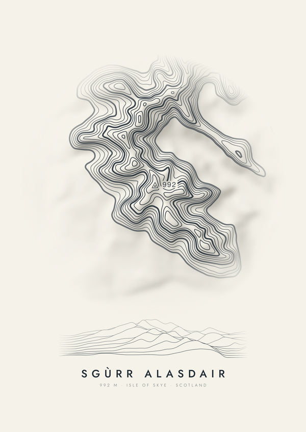 Sgùrr Alasdair contour artwork