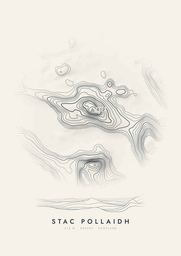 Stac Pollaidh contour artwork