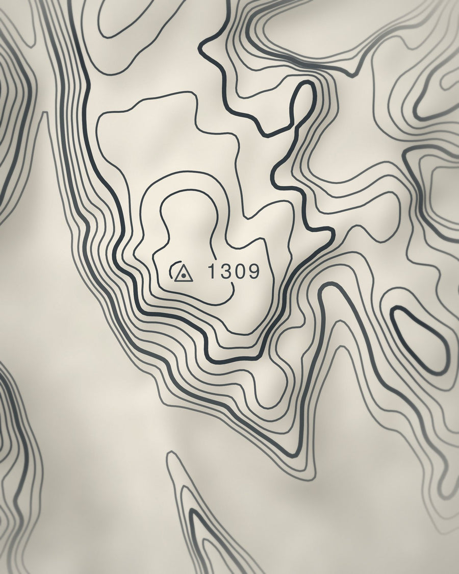 Close-up of the Ben Macdui contour lines and summit on matte paper
