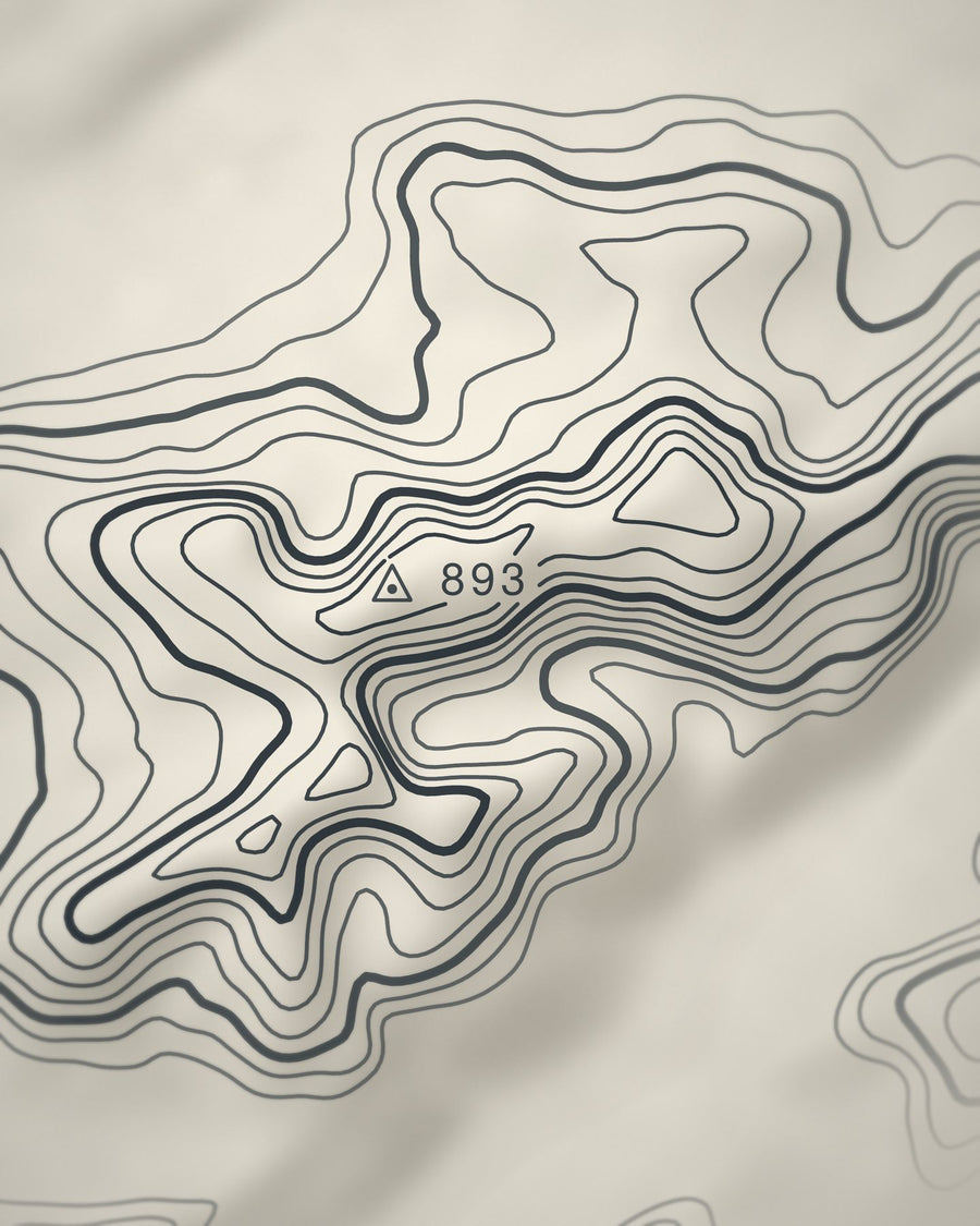 Close-up of the Cadair Idris contour lines and summit on matte paper