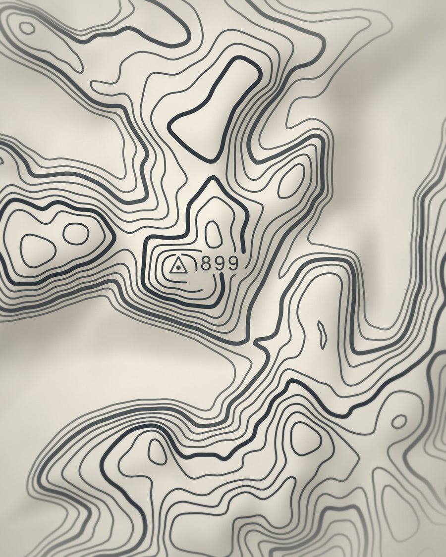 Close-up of the Great Gable contour lines and summit on matte paper