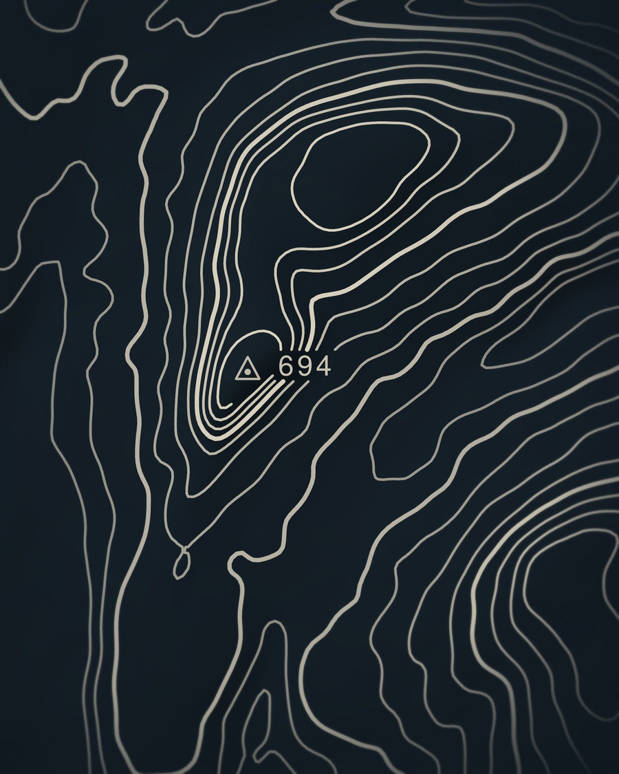 Close-up of the Pen-y-ghent Midnight print on matte paper